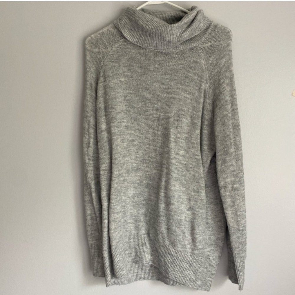 Grey Cowl Neck Sweater Dress